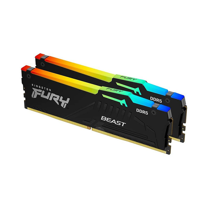 Ram Desktop Kingston Fury Beast RGB (KF556C40BBAK2-32) 32GB (2x16GB) - DDR5 5600MHz