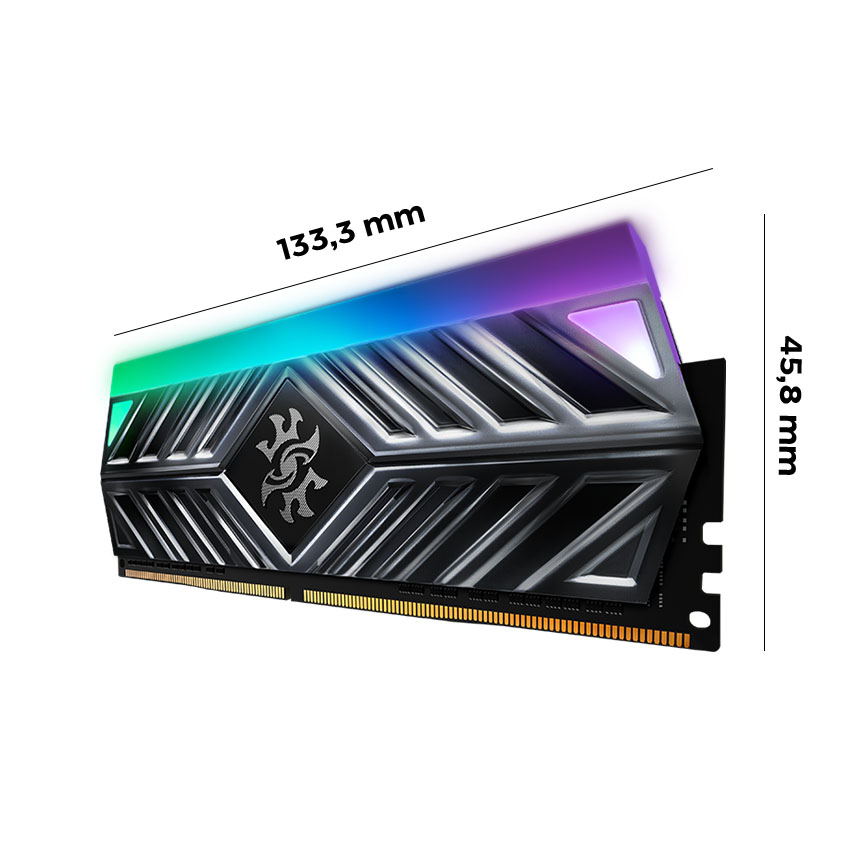 Ram Desktop Adata XPG Spectrix D41 RGB Grey (AX4U32008G16A-ST41) 8GB (1x8GB) DDR4 3200Mhz