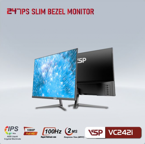 Màn hình VSP IPS 24inch VC242i - 100Hz - 2Ms - Đen