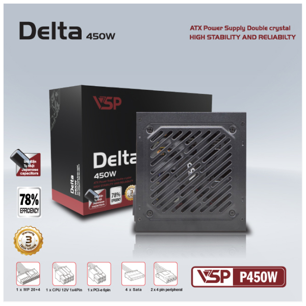 Bộ nguồn VSP Delta P450W