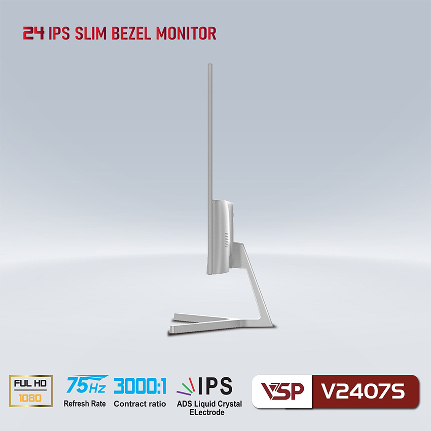 Màn hình VSP V2407S Trắng (23.8 inch/ FHD/ IPS/ 75Hz)