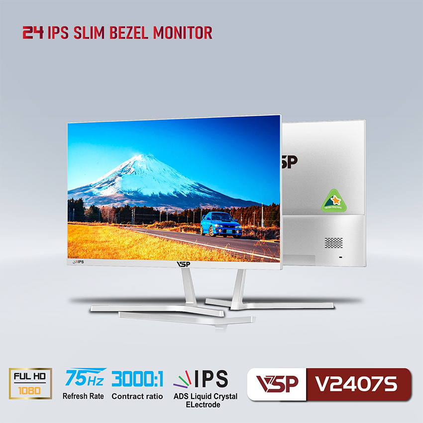 Màn hình VSP V2407S Trắng (23.8 inch/ FHD/ IPS/ 75Hz)