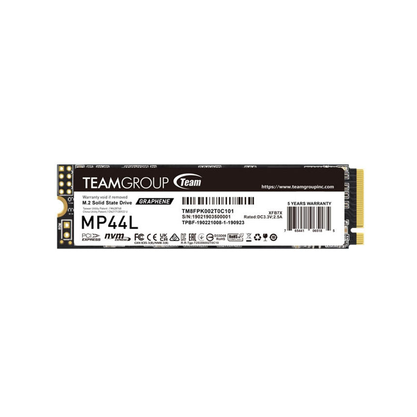Ổ cứng SSD Teamgroup MP44L 1TB M.2 2280 PCIe 4.0x4 (Đọc 5000MB/s, Ghi 4500MB/s) - (TM8FPK001T0C101)