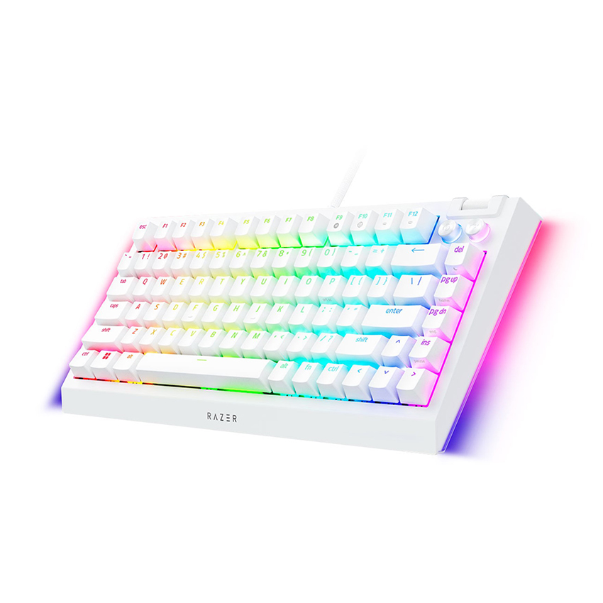 Bàn phím cơ có dây Razer BlackWidow V4 75% RGB White Edition Hotswap Razer Switch Orange RZ03-05001700-R3M1