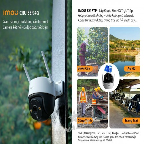 Camera Imou Cruiser 4G S41FTP 4 Megapixel 2K Dùng sim 4G