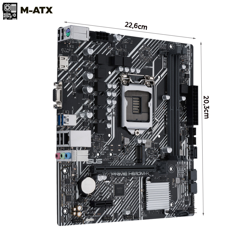 Mainboard ASUS PRIME H510M-K (Intel H510, Socket 1200, m-ATX, 2 khe Ram DDR4)