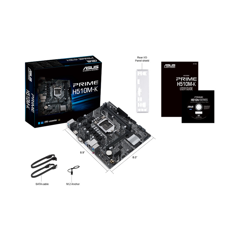 Mainboard ASUS PRIME H510M-K (Intel H510, Socket 1200, m-ATX, 2 khe Ram DDR4)