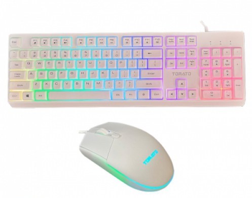 Bộ bàn phím chuột tomato S100 Led RGB White