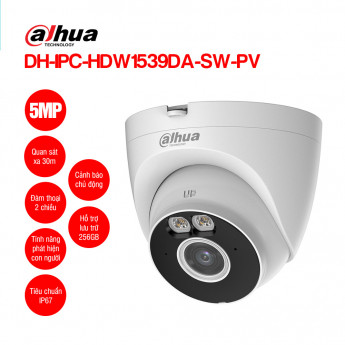 Camera Wifi Turret 5MP DAHUA DH-IPC-HDW1539DA-SW-PV