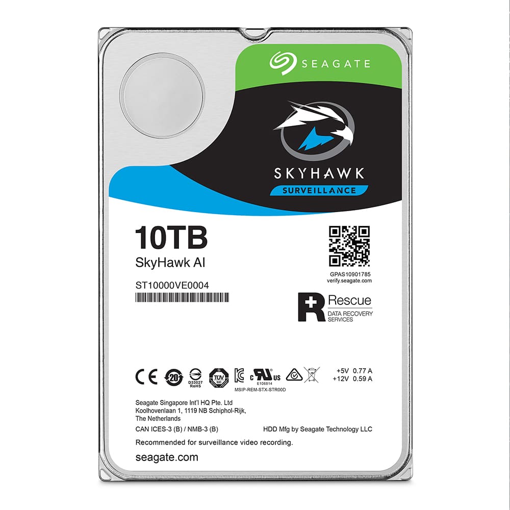Ổ cứng HDD Seagate Skyhawk camera AI (10TB/ 256MB/ SATA III/ 7200RPM/ 3.5 inch)